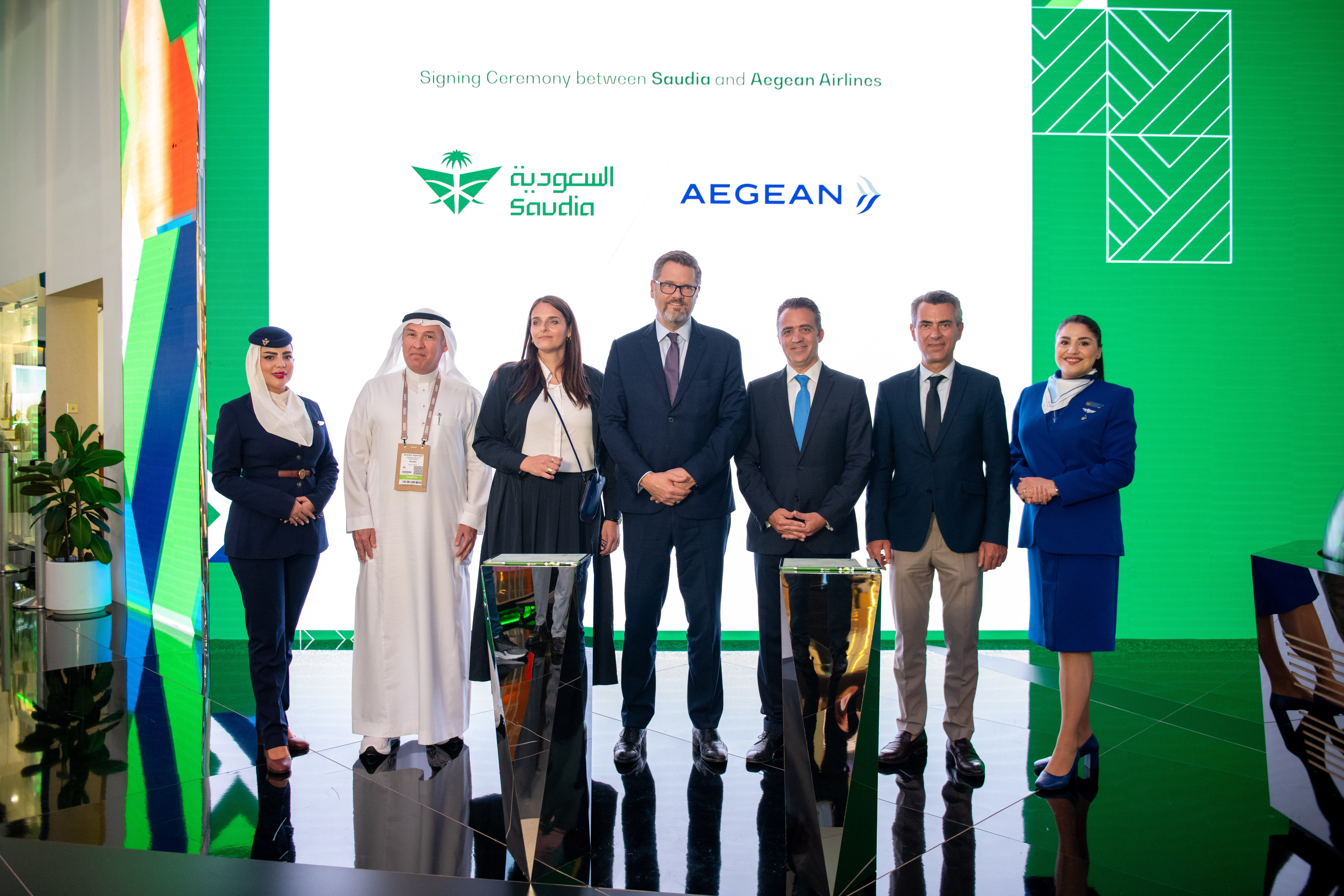 AEGEAN &#8211; Saudia: Συνεργασία για πτήσεις κοινού κωδικού κατά τη διάρκεια της Arabian Travel Market 2024, στο Ντουμπάι